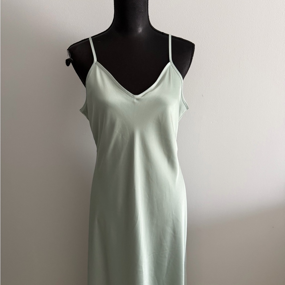 Birdy Grey Women’s Alice Matte Sage Spaghetti Straps Slip Maxi Dress L - Picture 5 of 14